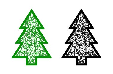 soyut Noel ağaçları kümesi