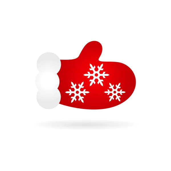 Een rode mitten winter patroon van sneeuwvlokken — Stockvector