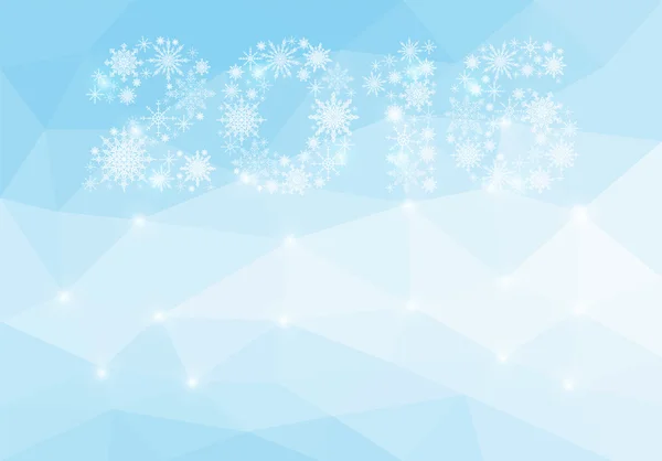 Polígono fondo de Navidad para una tarjeta de color azul en blanco grande 2016 — Vector de stock