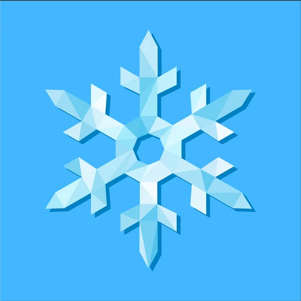 Glace bleue à flocons de neige pointus polygonaux — Image vectorielle