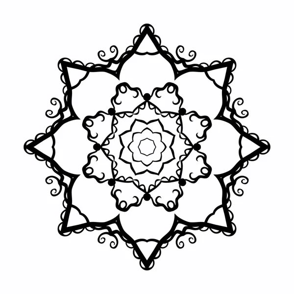 Dessin monochrome contour radial en forme d'étoiles — Image vectorielle