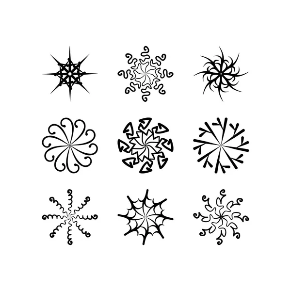 Motif vectoriel radial floral monochrome 4 — Image vectorielle