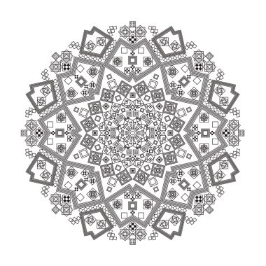 Radyal desen bukleler ve spiraller geometrik gri halı