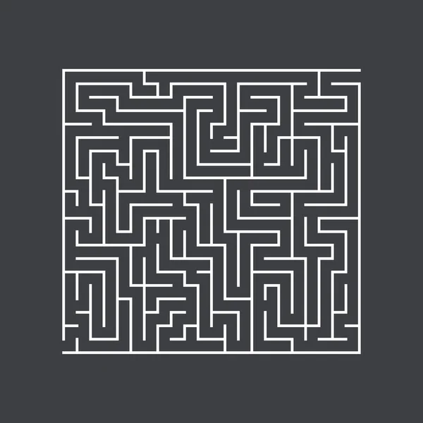 Grande labirinto quadrado confusão enigma em um fundo escuro —  Vetores de Stock