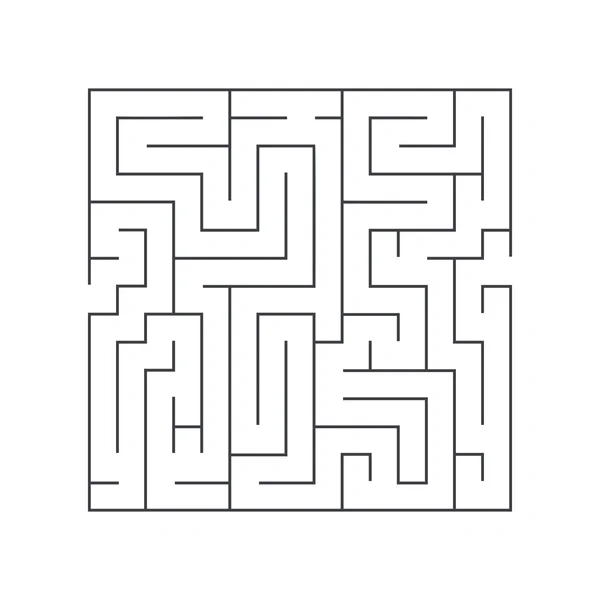 Confusão labirinto quadrado enigma sobre um fundo branco —  Vetores de Stock
