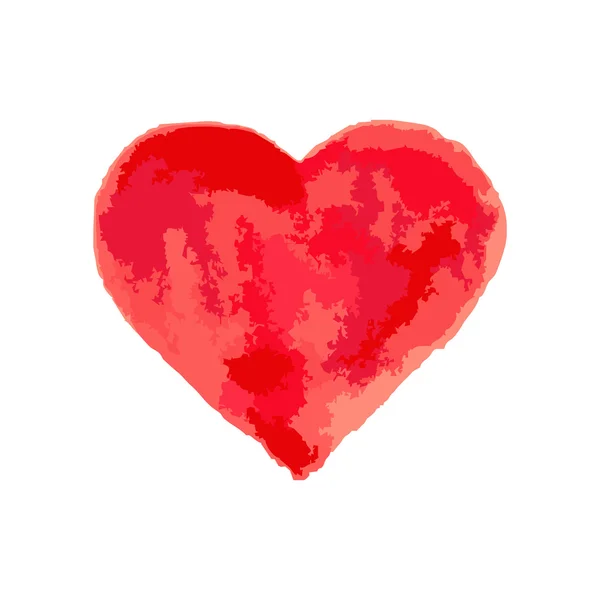 Große Herzen für St. Valentinstag Aquarell-Effekt rot — Stockvektor