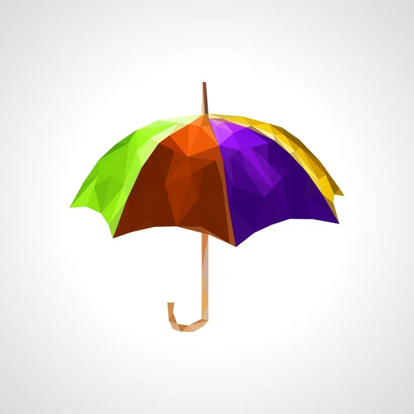 Poligonal multicolorido guarda-chuva roxo — Vetor de Stock