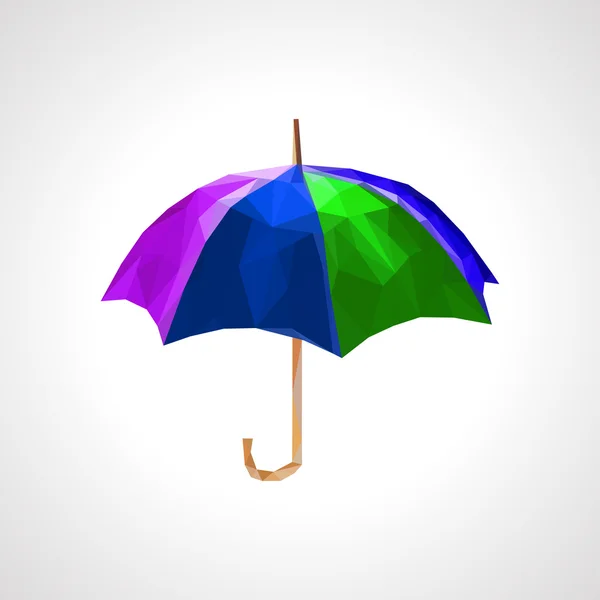 Poligonal multicolorido guarda-chuva verde — Vetor de Stock