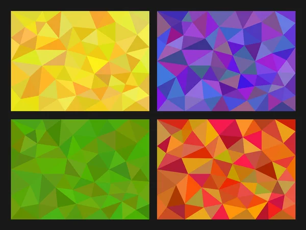 Set de fundal vectorial gol poligon culori diferite — Vector de stoc