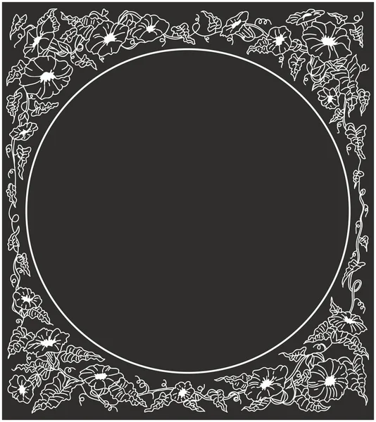 çiçekler örgülü döngü tek renkli b boyalı boş çerçeve arka plan