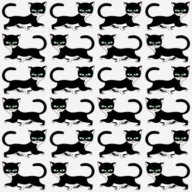 arka plan sorunsuz doku siyah kedi yürüyor