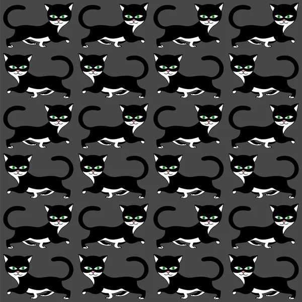 Textura de fondo de gato negro camina oscuro — Vector de stock