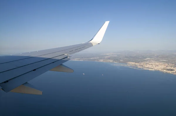 Pohled Alicante Valencijském Společenství Okna Letadla — Stock fotografie