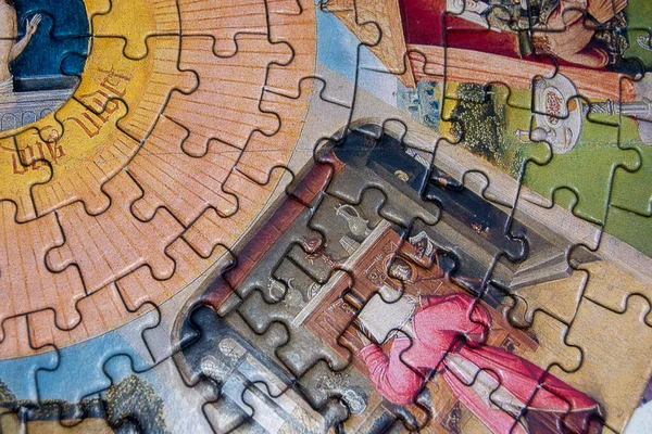 Bunte Puzzleteile Hobbys Und Unterhaltungen — Stockfoto