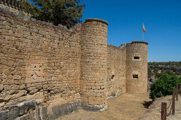 Mauer Des Historischen Schlosses Von Pedraza Segovia — Stockfoto