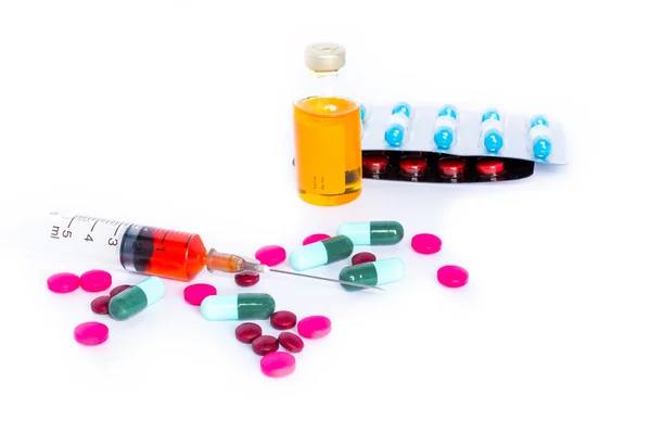 Vele pillen en tabletten geneeskunde voor gezonde — Stockfoto