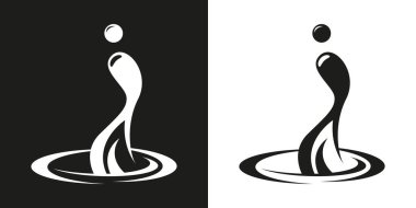 Su ve sütün siyah ve beyaz logosu