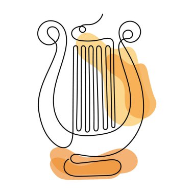 Soyut organik şekilli bir lir çizimi