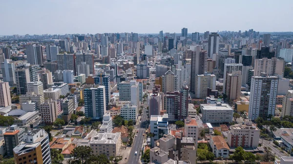 Vista Geral Drones Centro Curitiba Capital Estado Paran Brasil Com — Fotografia de Stock