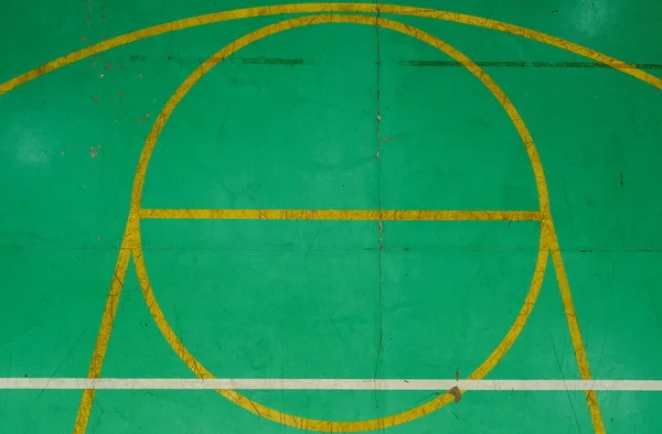 Campo Basket Verde Visto Dall Alto Con Vari Segni Del — Foto Stock