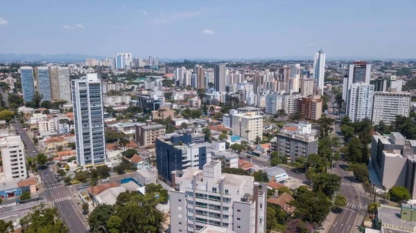 Panoramatický Výhled Alto Okresu Pozadí Centra Curitiba Hlavního Města Státu — Stock fotografie