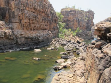 Katherine Gorge adlı beşinci gorge Smitt Rock üzerine panoramik görünümü