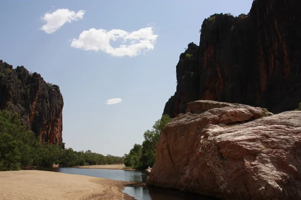 Desfiladeiro de windjana, rio gibb, kimberley, oeste da Austrália — Fotografia de Stock