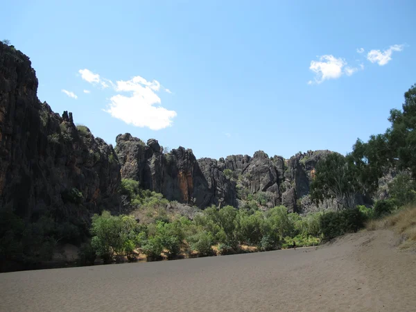 Desfiladeiro de windjana, rio gibb, kimberley, oeste da Austrália — Fotografia de Stock