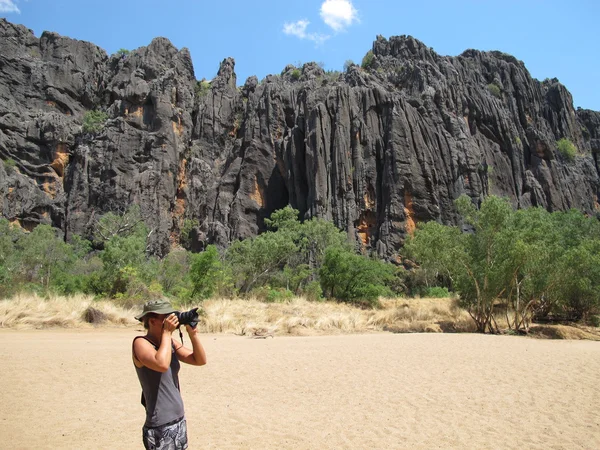 Desfiladeiro de windjana, rio gibb, kimberley, oeste da Austrália — Fotografia de Stock