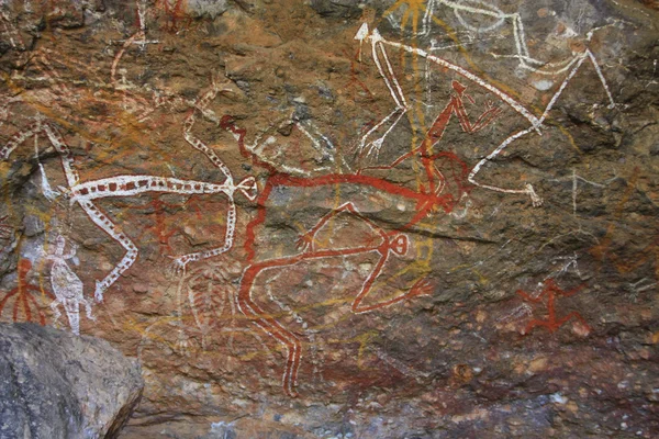 Aboriginal rock art på Ubirr, Kakadu National Park, Northern Territory, Australien - Stock-foto