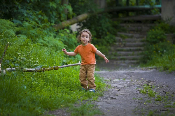 Lite promenader i trädgården. — Stockfoto