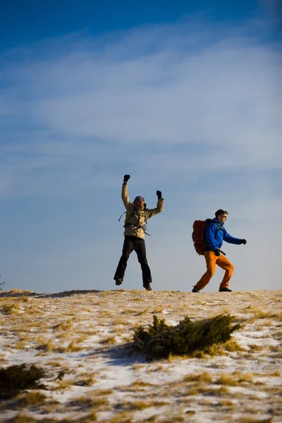 Klimmers te springen van vreugde. — Stockfoto