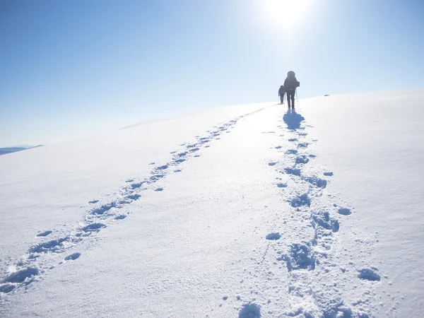 Men go in the mountains. — Stock Photo, Image