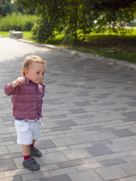 Bir bebek yürümeyi öğrenir.