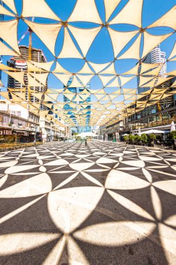 Tel Aviv 'in modern mimarisi. Tel Aviv Panoraması. İsrail.