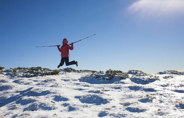 Young and beautiful girl in the mountains. — Stock Photo, Image