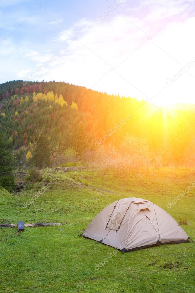 The tent is in nature.