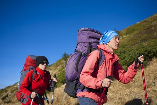 Zwei junge Frauen gingen campen. — Stockfoto