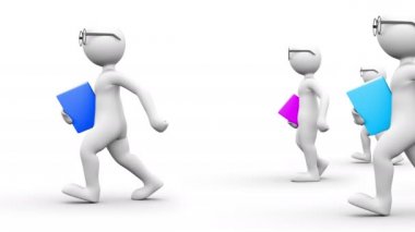 Öğretmen. 3D karakter ile bir klasör. İnsanlar serisi. Alfa bir örtü ile.