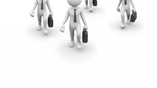 L'homme d'affaires. personnage 3D avec cravate et porte-documents. Série de personnes. Avec un cache alpha.