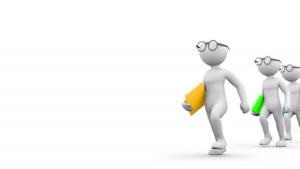 L'enseignant. personnage 3D avec un dossier. Série de personnes. Avec un cache alpha.