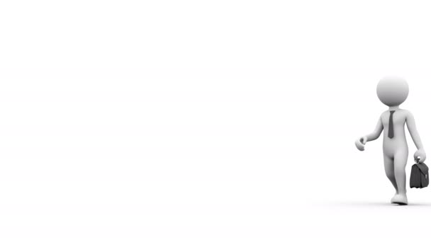 L'homme d'affaires. personnage 3D avec cravate et porte-documents. Série de personnes. Avec un cache alpha.