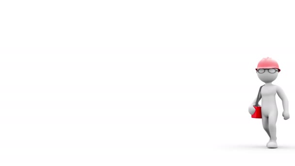 L'ingénieur. personnage 3D avec un étui. Série de personnes. Avec un cache alpha.