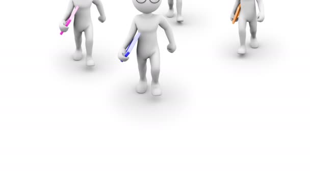 L'enseignant. personnage 3D avec un dossier. Série de personnes. Avec un cache alpha.