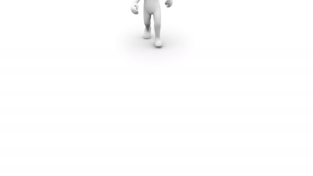 3D-s karakter ember, személy sétál. — Stock videók