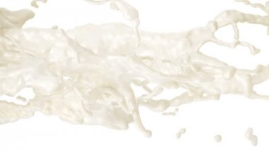 Süt Splash. Ağır çekim. Maske ile.