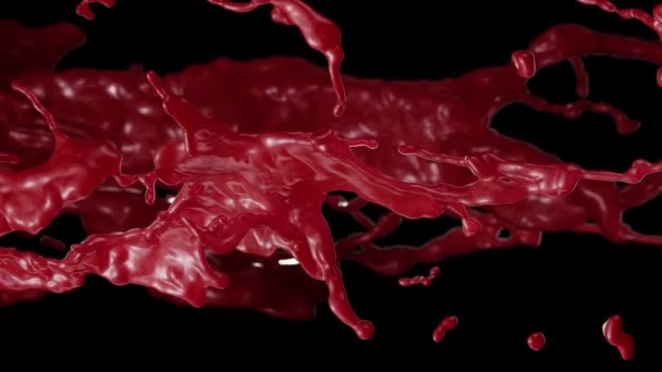 Blut spritzt. Zeitlupe mit Maske. — Stockvideo