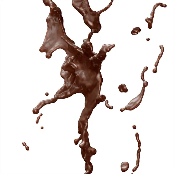 Splash van warme chocolademelk. — Stockfoto