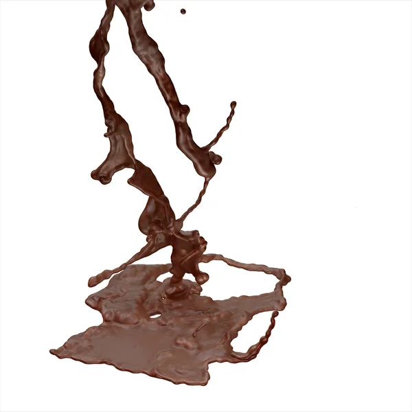 Splash van warme chocolademelk. — Stockfoto