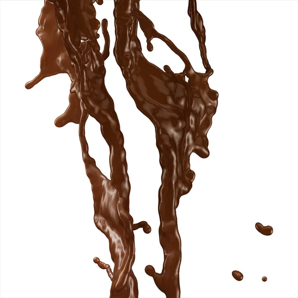 Splash van warme chocolademelk. — Stockfoto